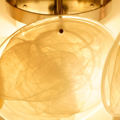 White Murano Disc Wall Lamp