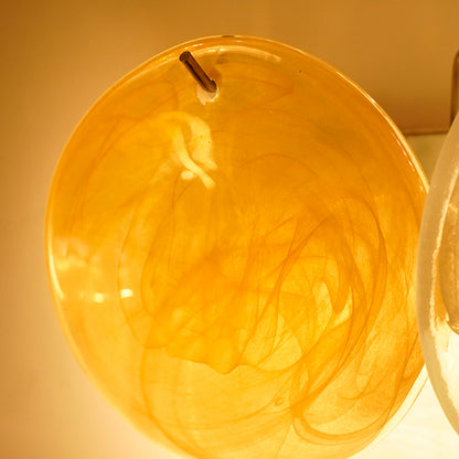 White Murano Disc Wall Lamp