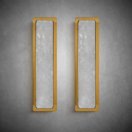 19.7" Alabaster Rectangular Wall Sconces Natural Wall Sconce Set of Two