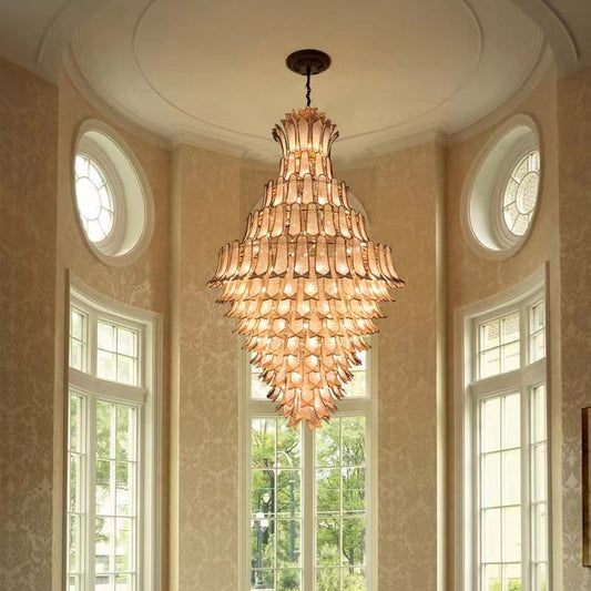 Extra Large Luxury Multi-tier Gold CrystalChandelier for Stairs/Large High-ceiling Room