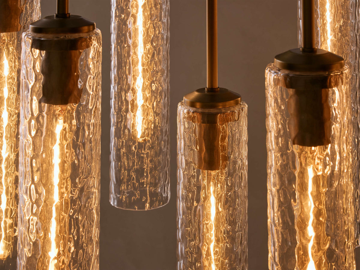 Artisan Colleena Linear Hammered Glass Chandelier — view 4
