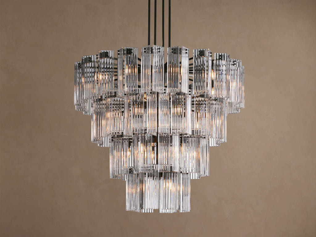 Artisan Delsie Round Chandelier in Bronze with Clear Glass — view 1