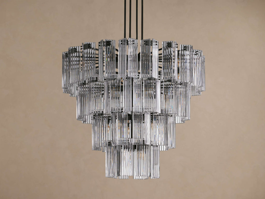 Artisan Delsie Round Chandelier in Bronze with Clear Glass — view 3