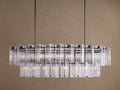 Artisan 72" Delsie Oval Tiered Chandelier in Bronze with Clear Glass — view 1