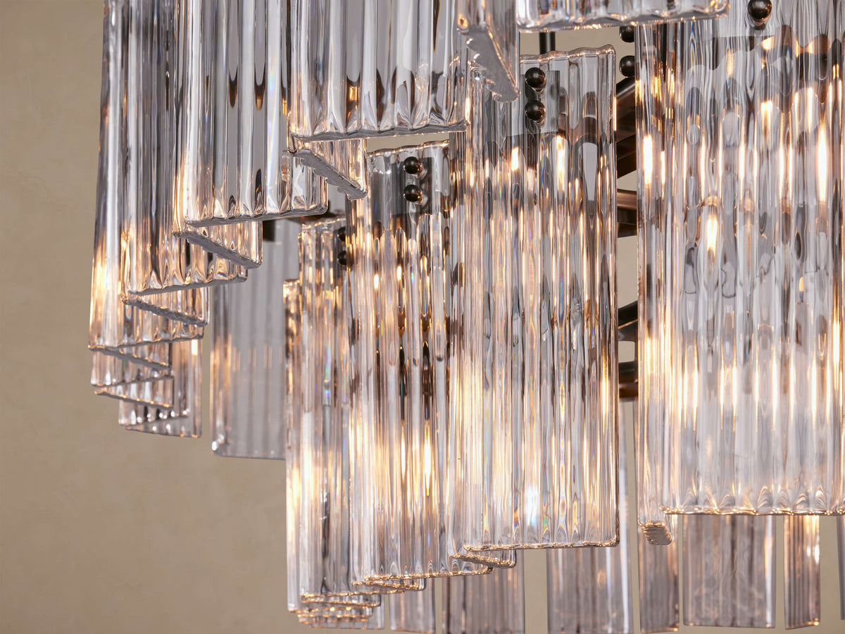 Artisan 72" Delsie Oval Tiered Chandelier in Bronze with Clear Glass — view 4