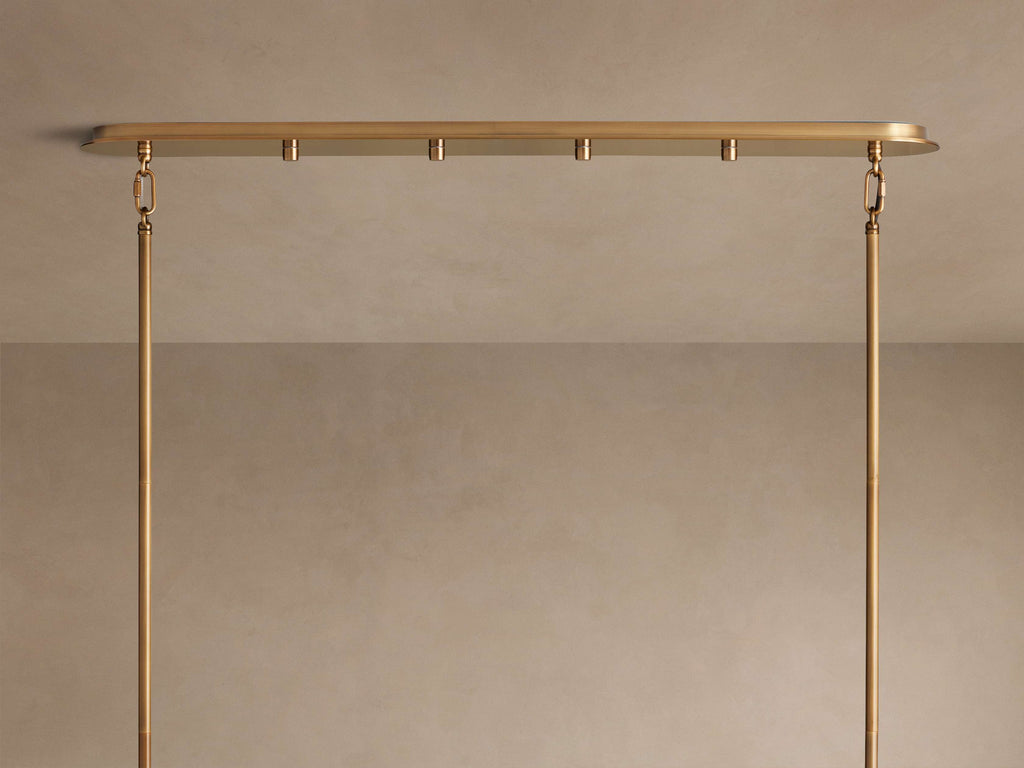 Artisan 72" Delsie Oval Tiered Chandelier in Brass with Clear Glass — view 3