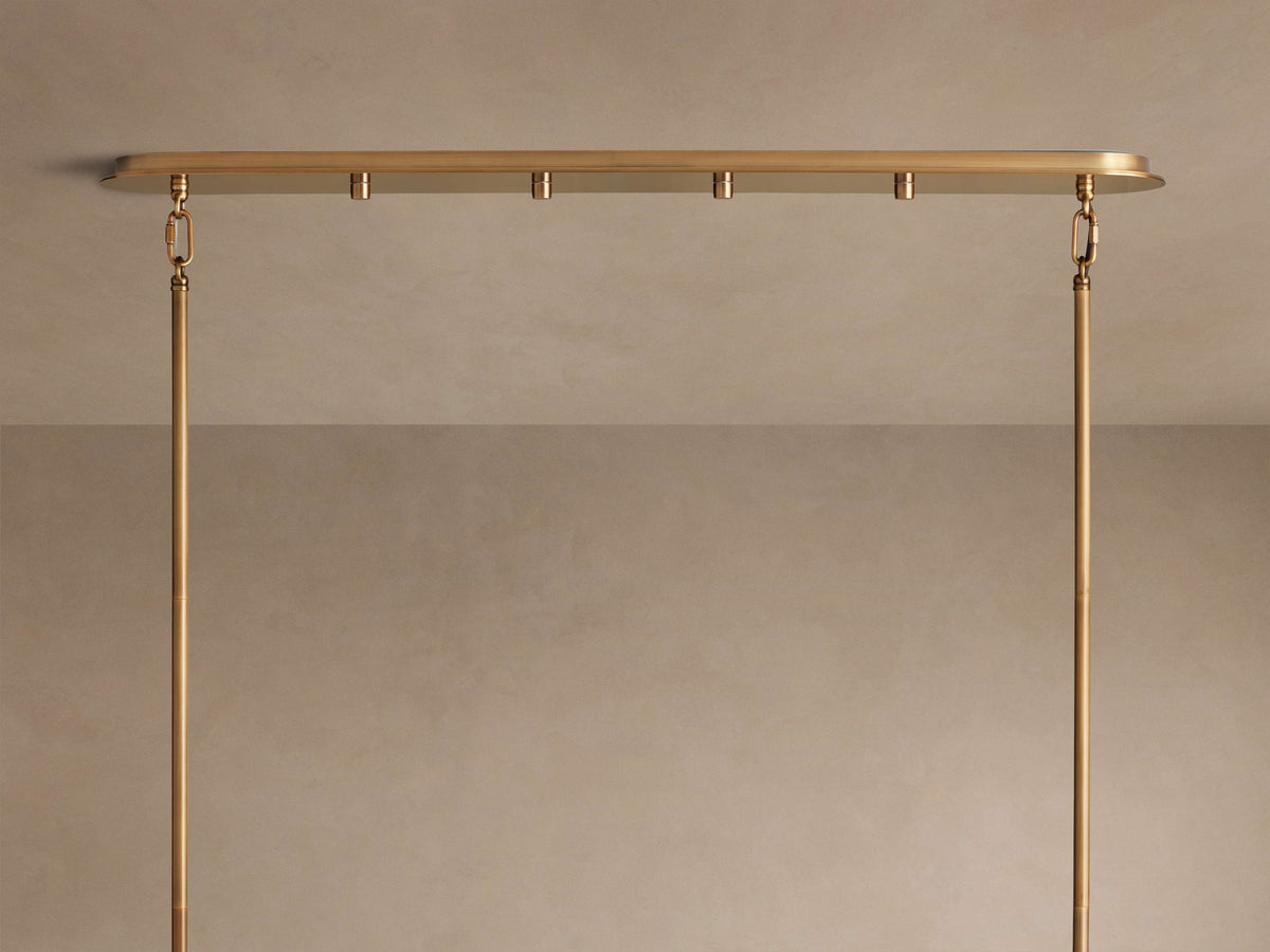 Artisan 72" Delsie Oval Tiered Chandelier in Brass with Clear Glass — view 3