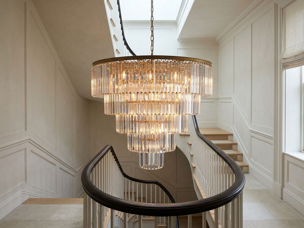 Sculptural Leyland Tiered Round Chandelier — view 1