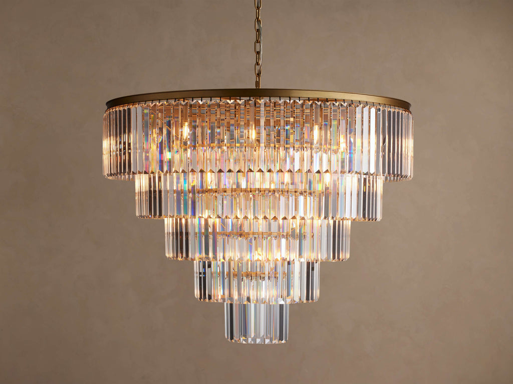 Sculptural Leyland Tiered Round Chandelier — view 2