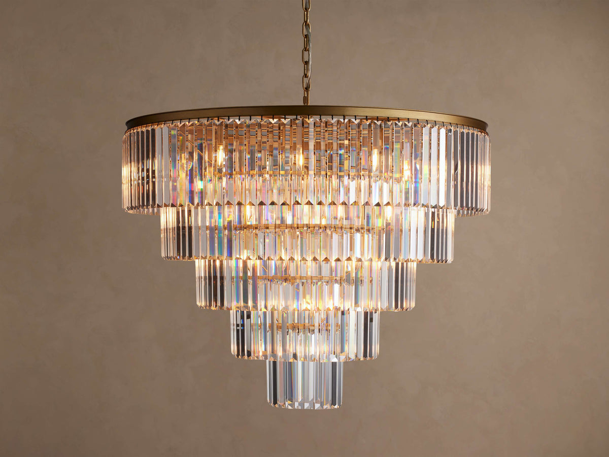 Sculptural Leyland Tiered Round Chandelier — view 2