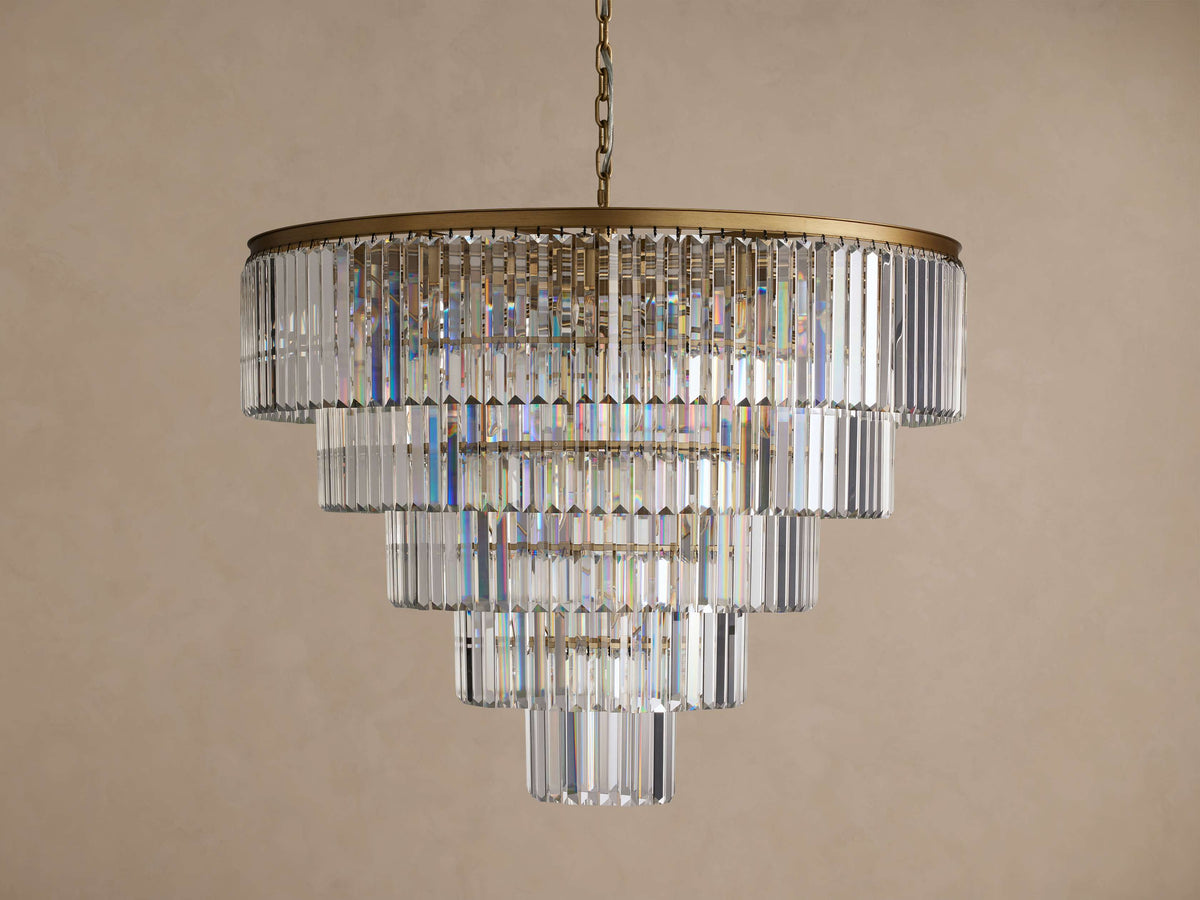 Sculptural Leyland Tiered Round Chandelier — view 4