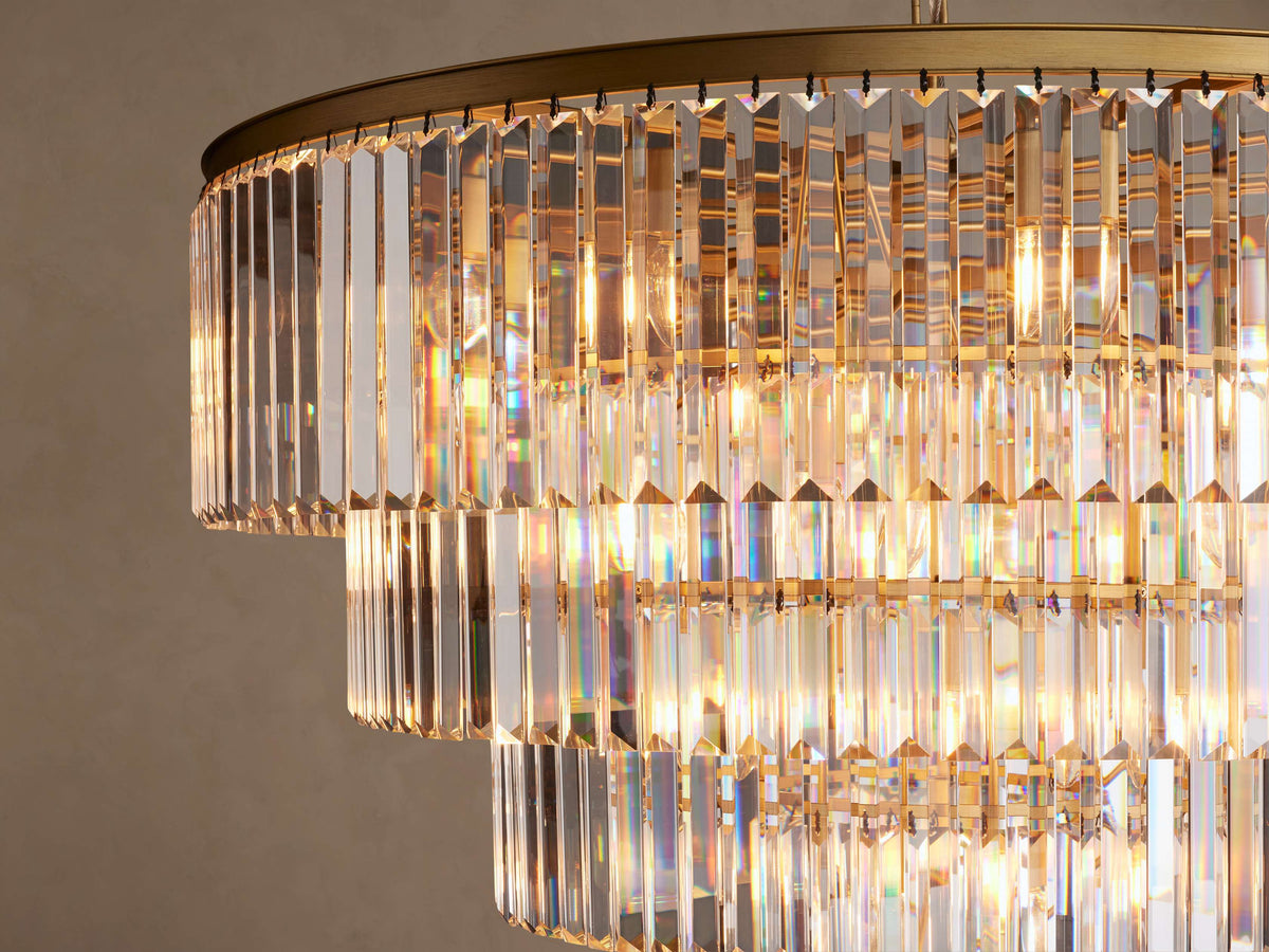 Sculptural Leyland Tiered Round Chandelier — view 5