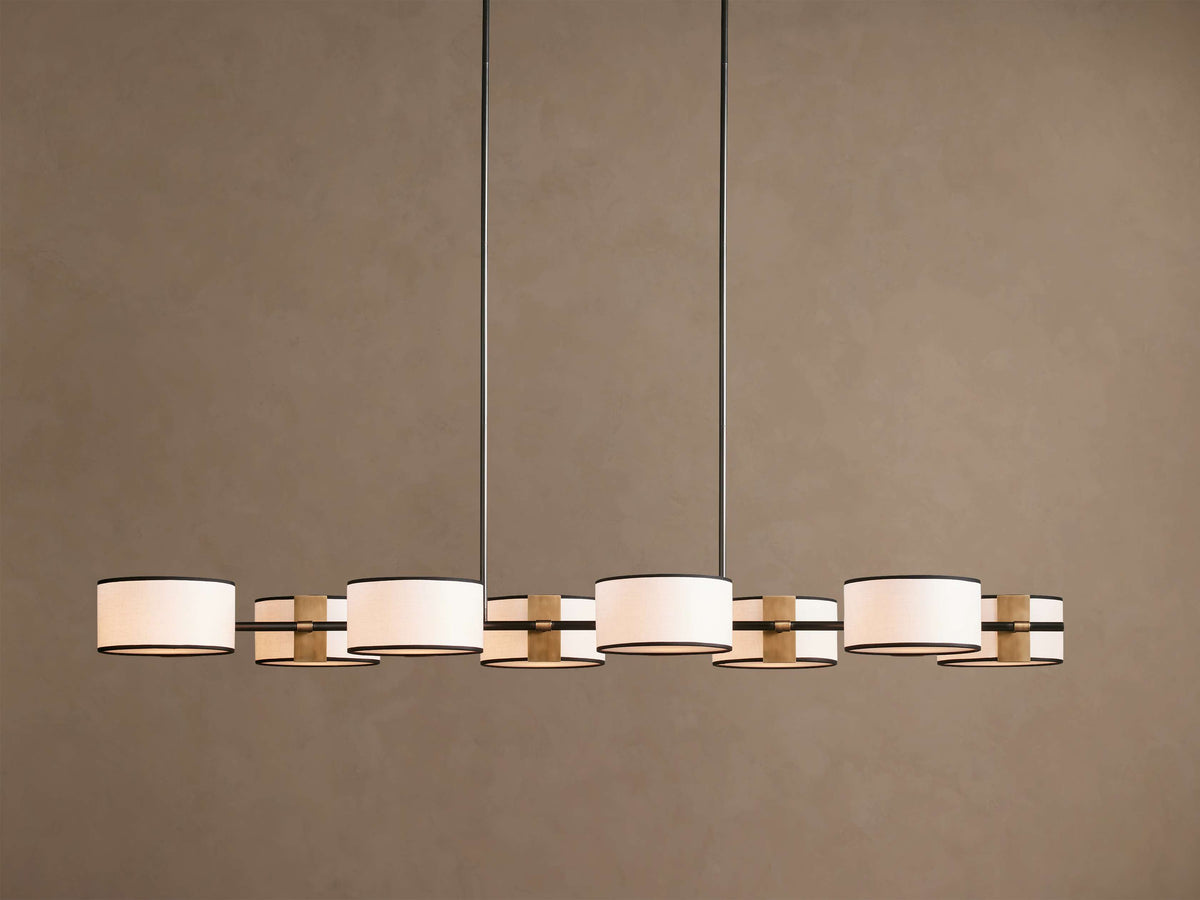 Artisan Daphne Fabric Linear Chandelier — view 2