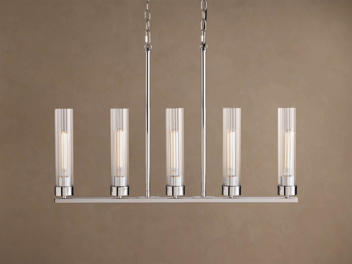 Heritage Andreas Linear Chandelier in Nickel — view 2