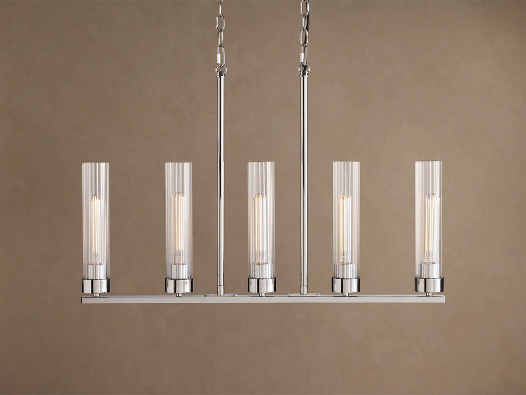 Heritage Andreas Linear Chandelier in Nickel — view 3