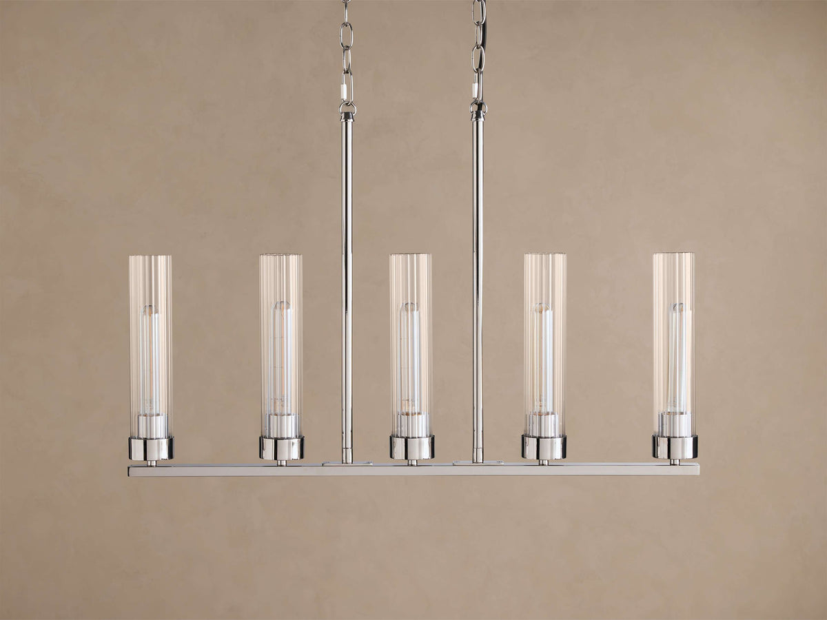 Heritage Andreas Linear Chandelier in Nickel — view 4