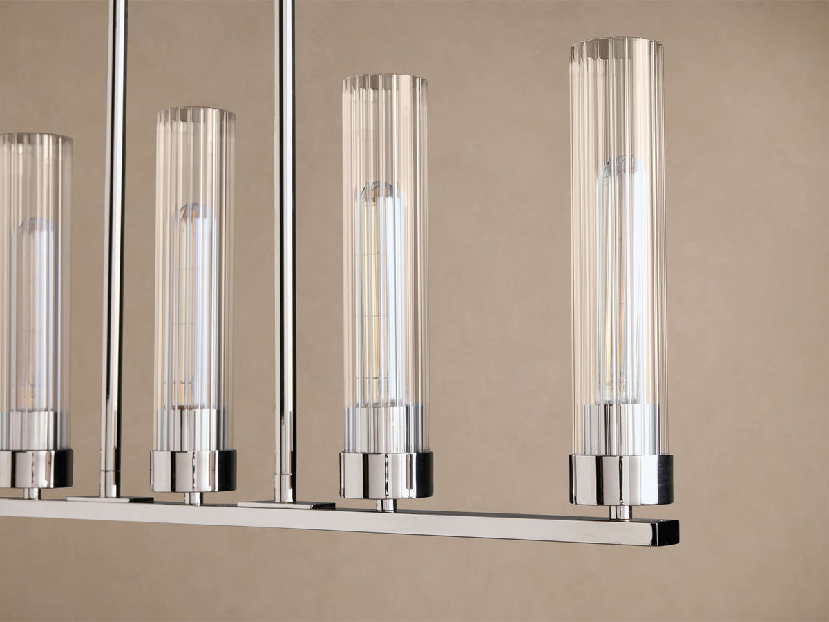 Heritage Andreas Linear Chandelier in Nickel — view 5