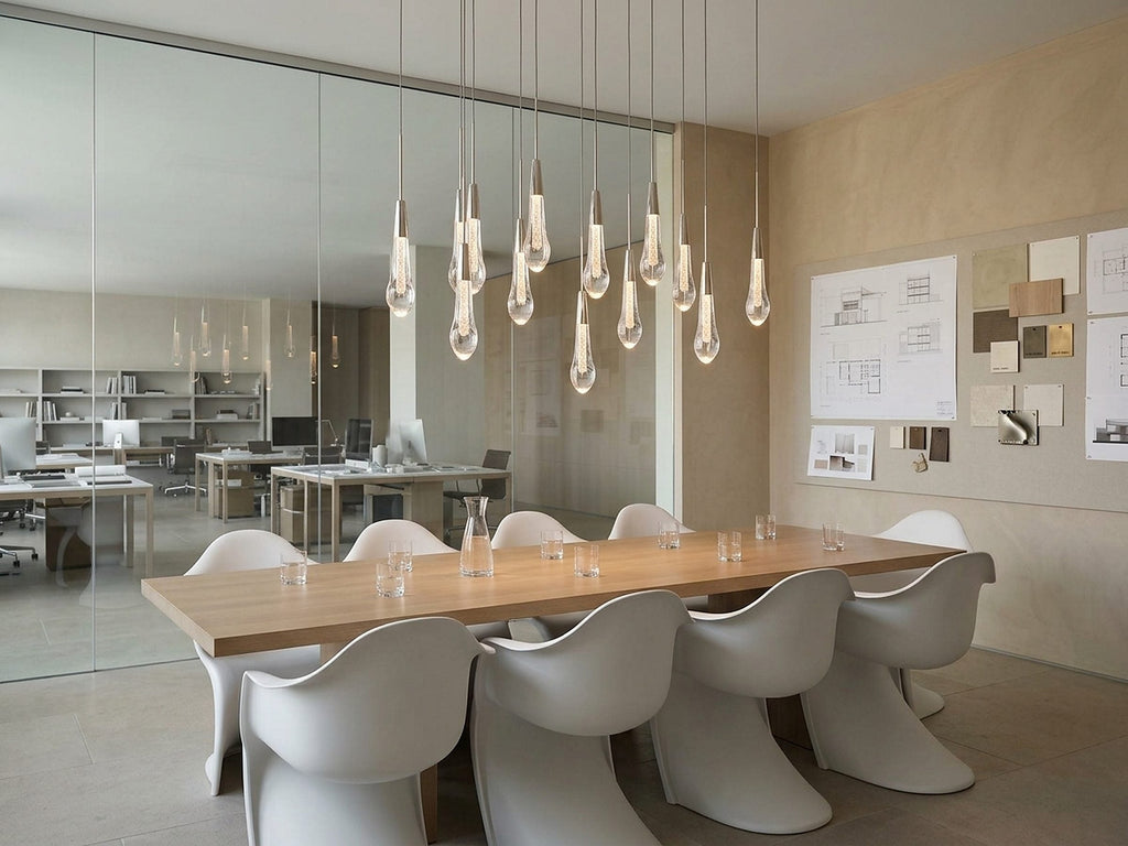 Signature Soltaire Linear Chandelier in Nickel — view 1