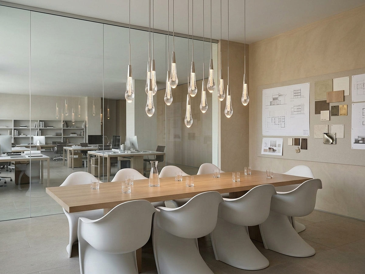 Signature Soltaire Linear Chandelier in Nickel — view 1