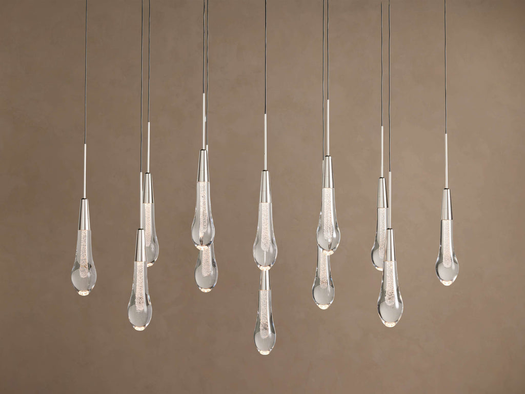 Signature Soltaire Linear Chandelier in Nickel — view 3