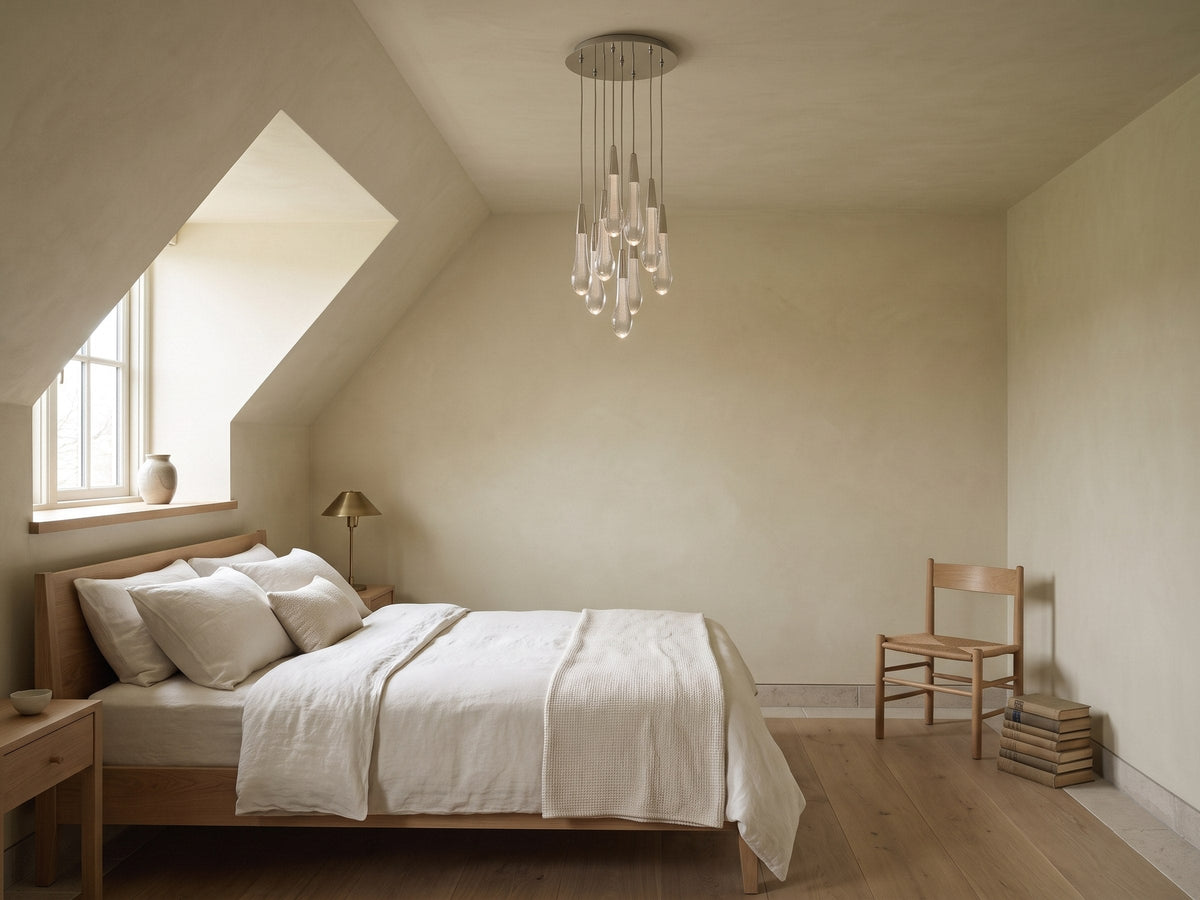Signature Soltaire Round Chandelier in Nickel — view 1