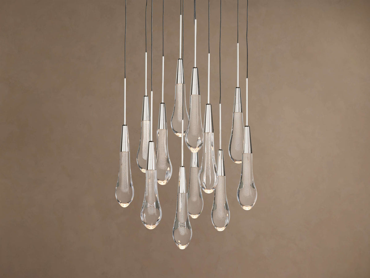 Signature Soltaire Round Chandelier in Nickel — view 2