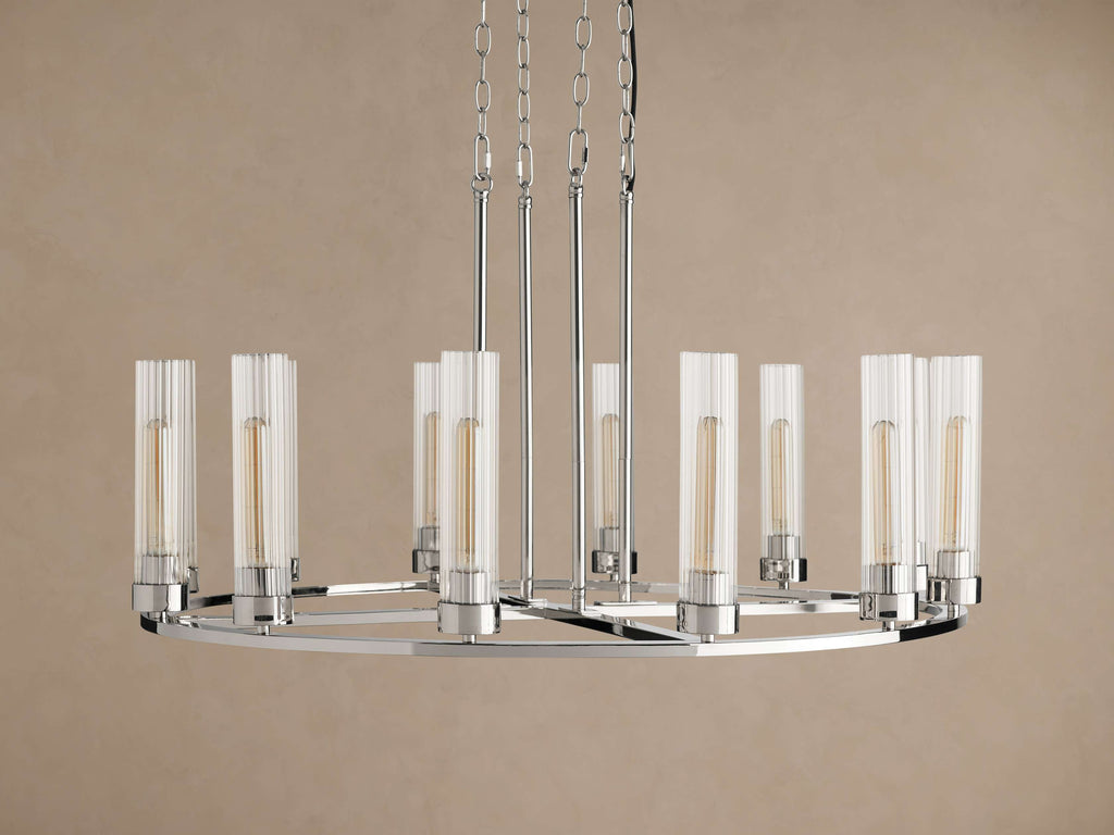 Heritage Andreas 12 Light Round Chandelier in Nickel — view 4