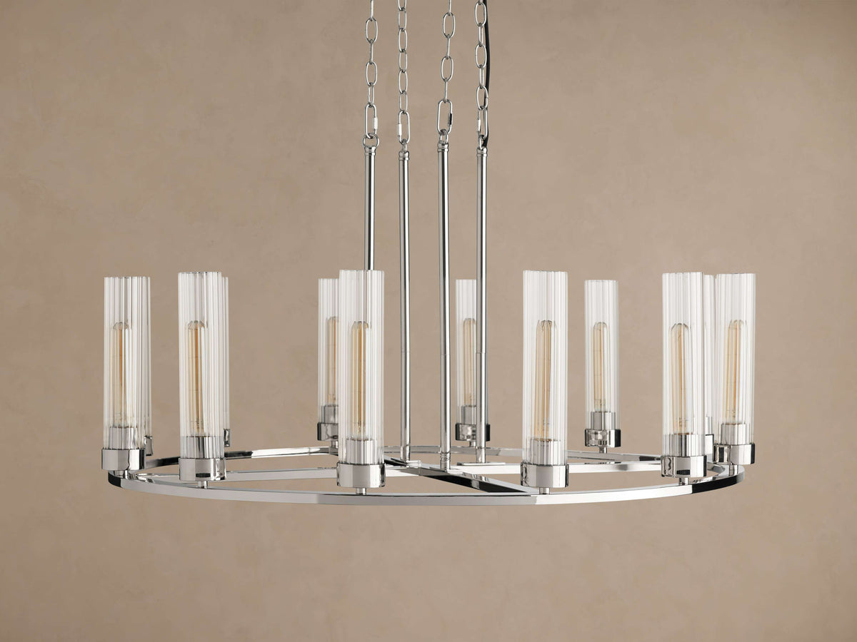 Heritage Andreas 12 Light Round Chandelier in Nickel — view 4