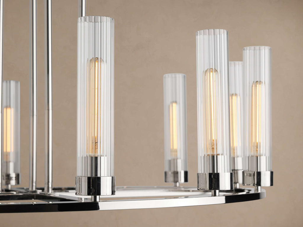 Heritage Andreas 12 Light Round Chandelier in Nickel — view 5