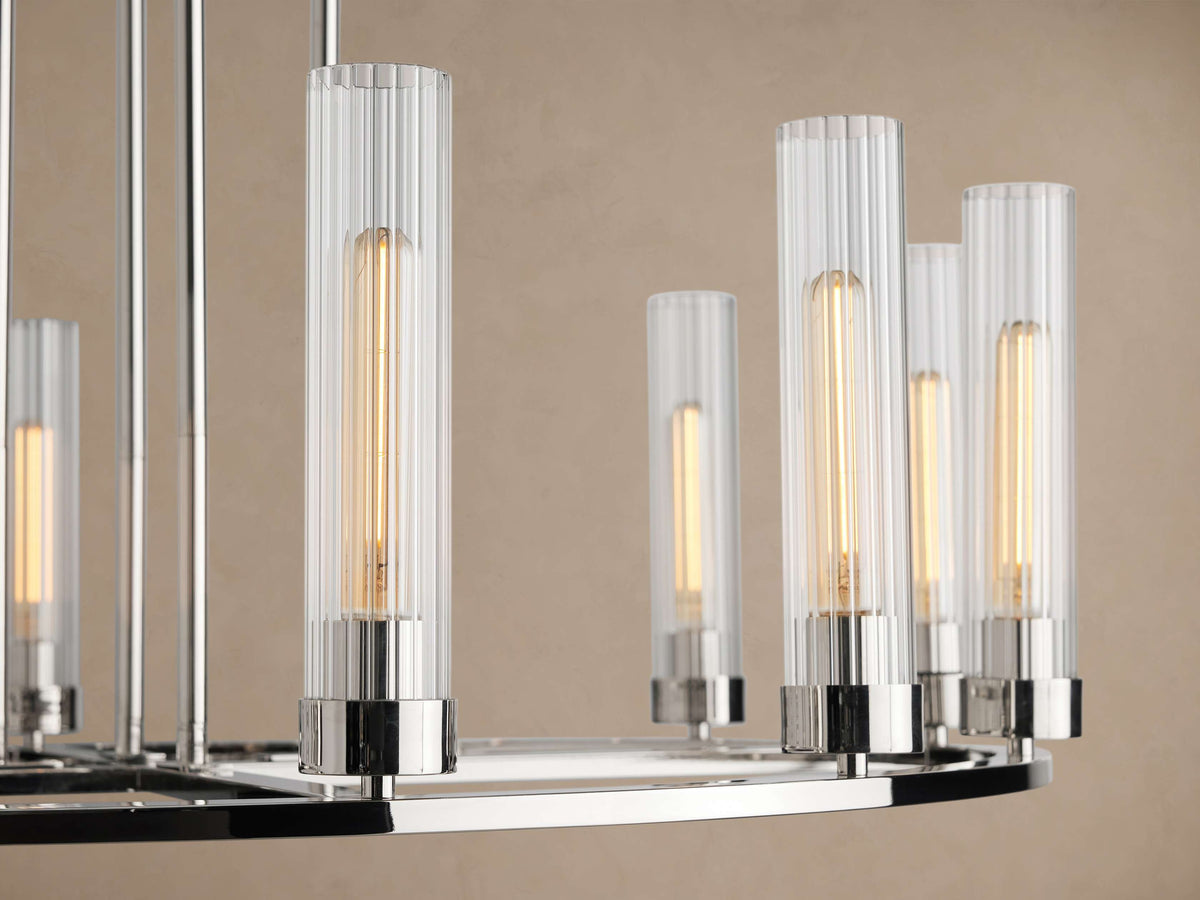 Heritage Andreas 12 Light Round Chandelier in Nickel — view 5