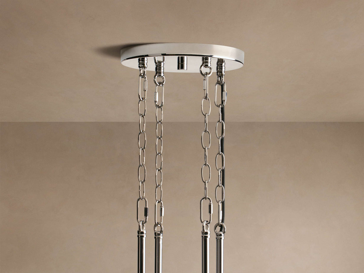 Heritage Andreas 12 Light Round Chandelier in Nickel — view 6