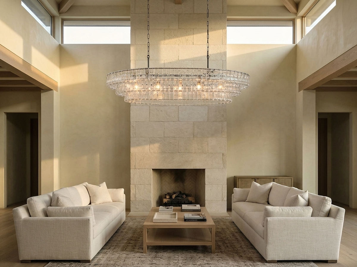 Heritage 54" Ghiaccio Oval Chandelier in Bronze with Clear Glass — view 1