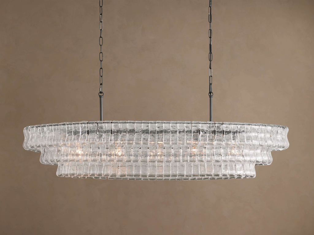 Heritage 54" Ghiaccio Oval Chandelier in Bronze with Clear Glass — view 2