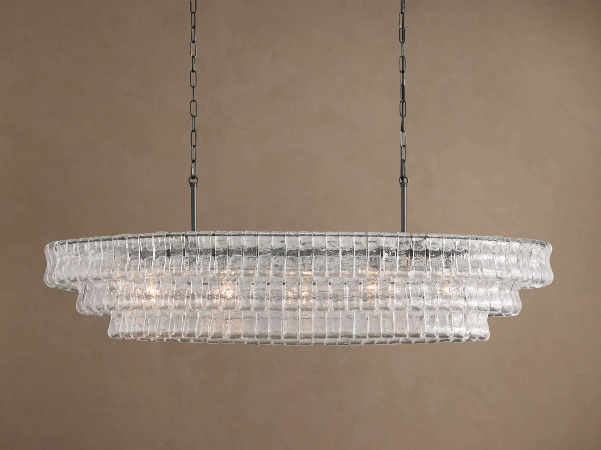 Heritage 54" Ghiaccio Oval Chandelier in Bronze with Clear Glass — view 2