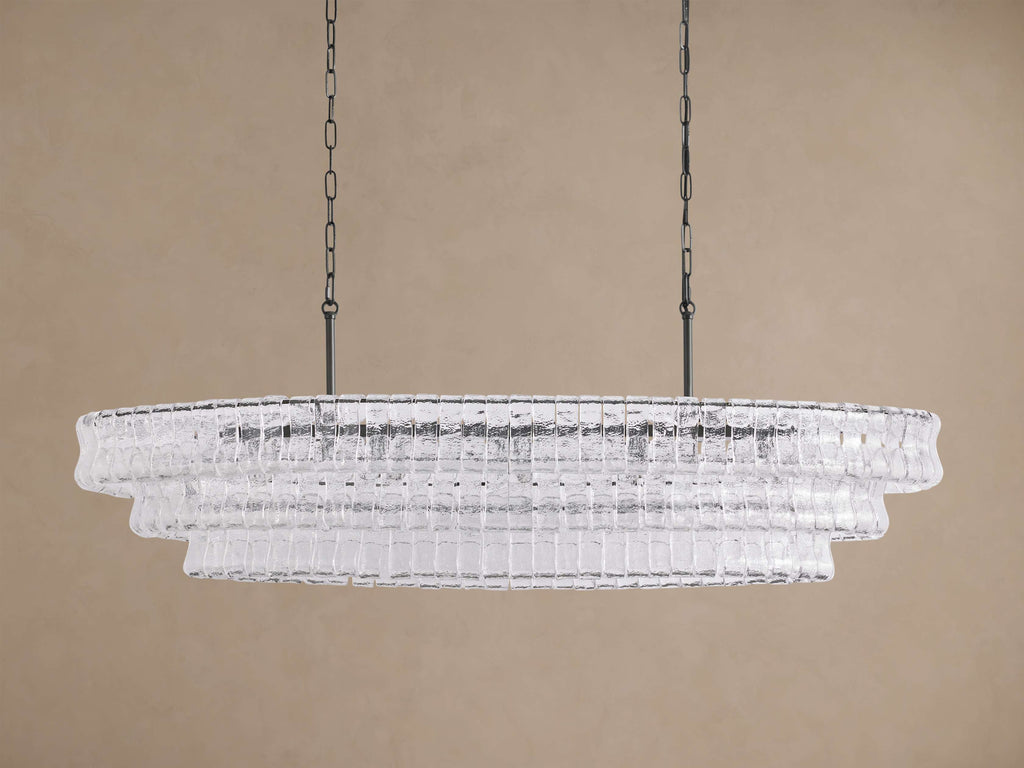 Heritage 54" Ghiaccio Oval Chandelier in Bronze with Clear Glass — view 4