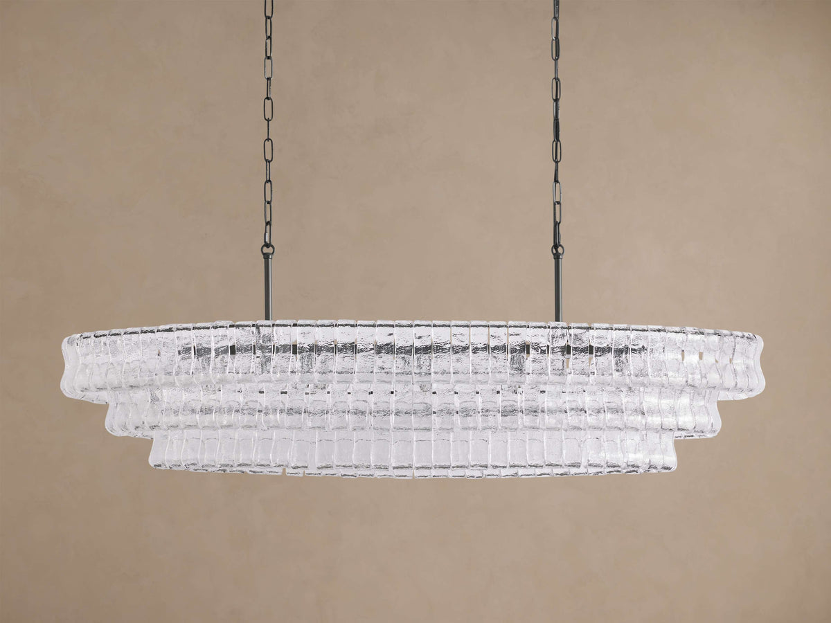 Heritage 54" Ghiaccio Oval Chandelier in Bronze with Clear Glass — view 4