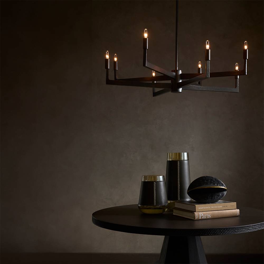 Sculptural Griff Chandelier – Black — view 4