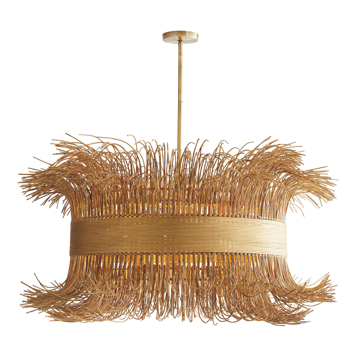Sculptural Filamento Chandelier – Natural, Rattan — view 4