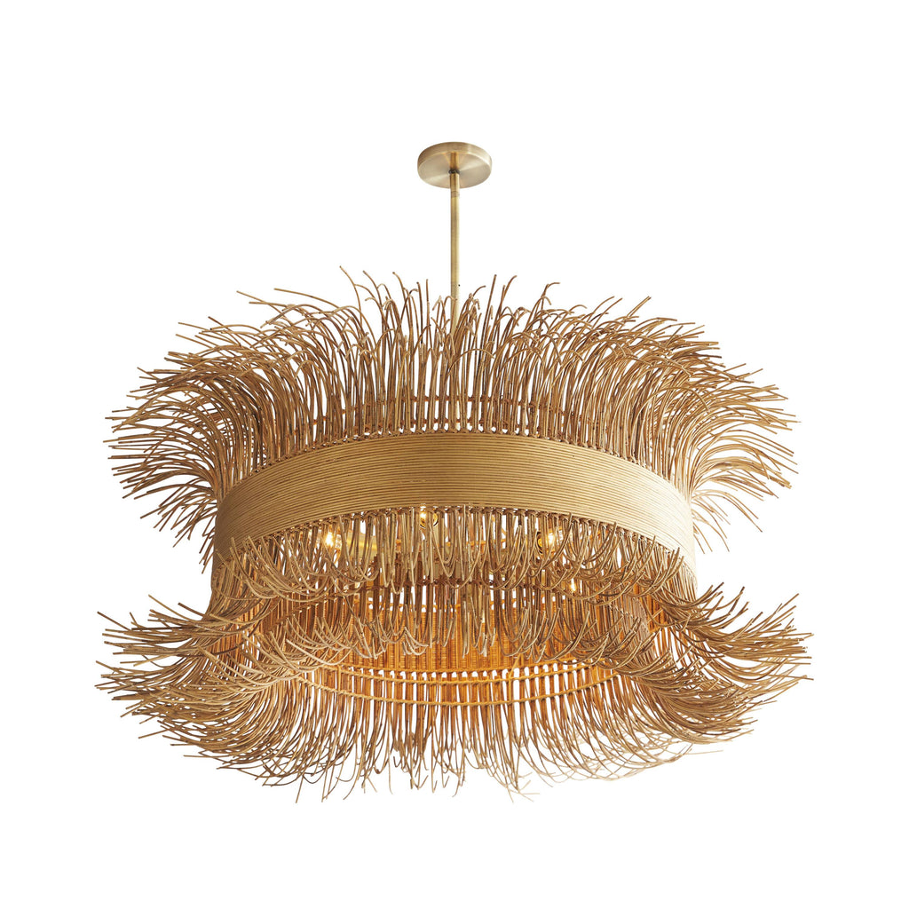 Sculptural Filamento Chandelier – Natural, Rattan — view 6