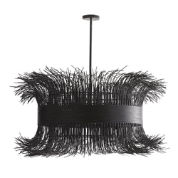 Sculptural Filamento Chandelier – Black, Rattan