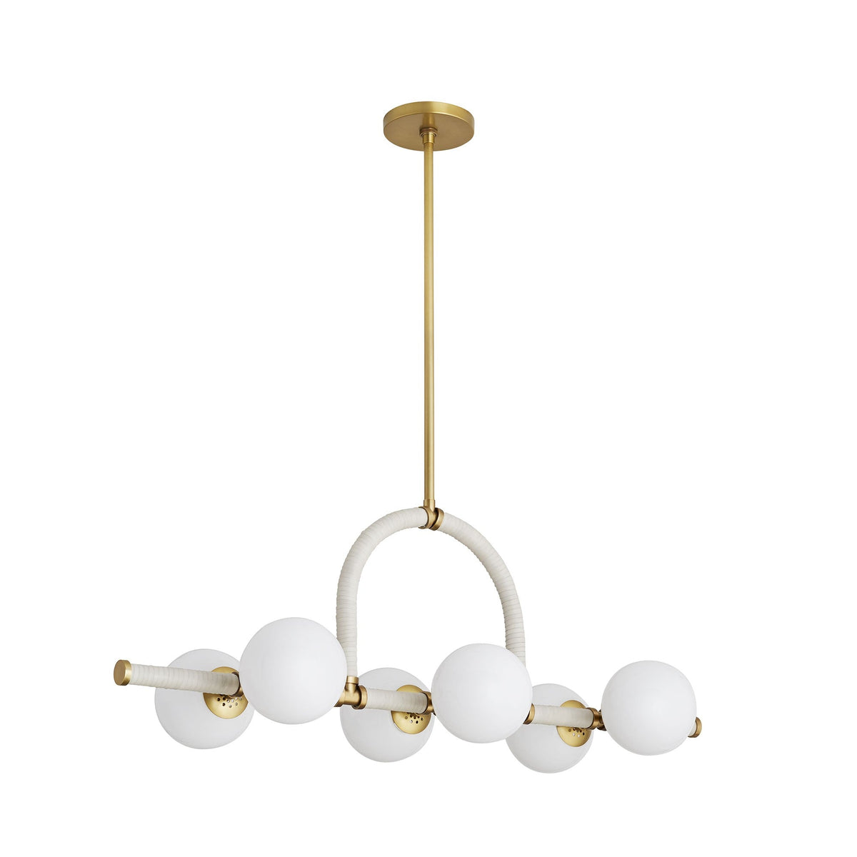 Sculptural Harrison Linear Chandelier – Gold — view 4