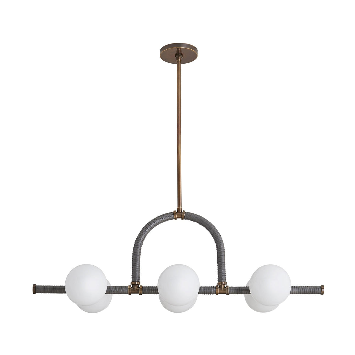 Sculptural Harrison Linear Chandelier – Brown — view 1
