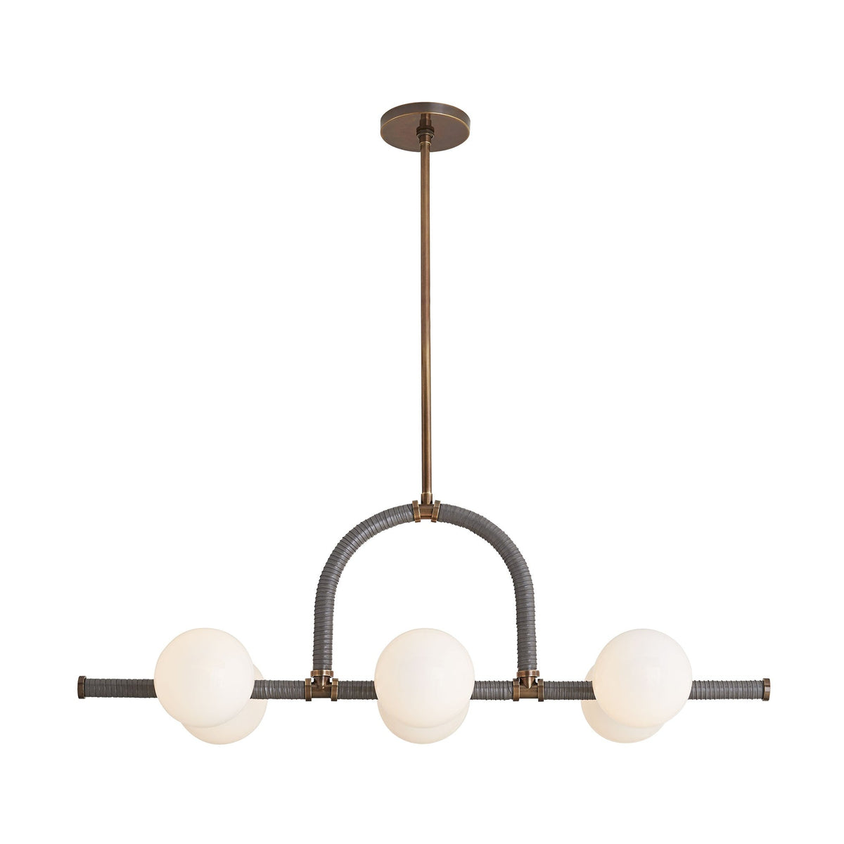 Sculptural Harrison Linear Chandelier – Brown — view 2