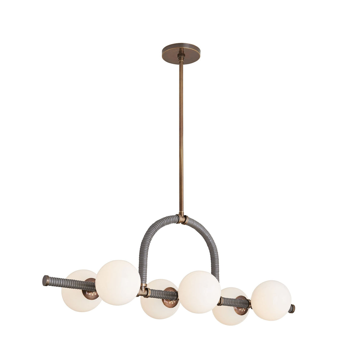Sculptural Harrison Linear Chandelier – Brown — view 4