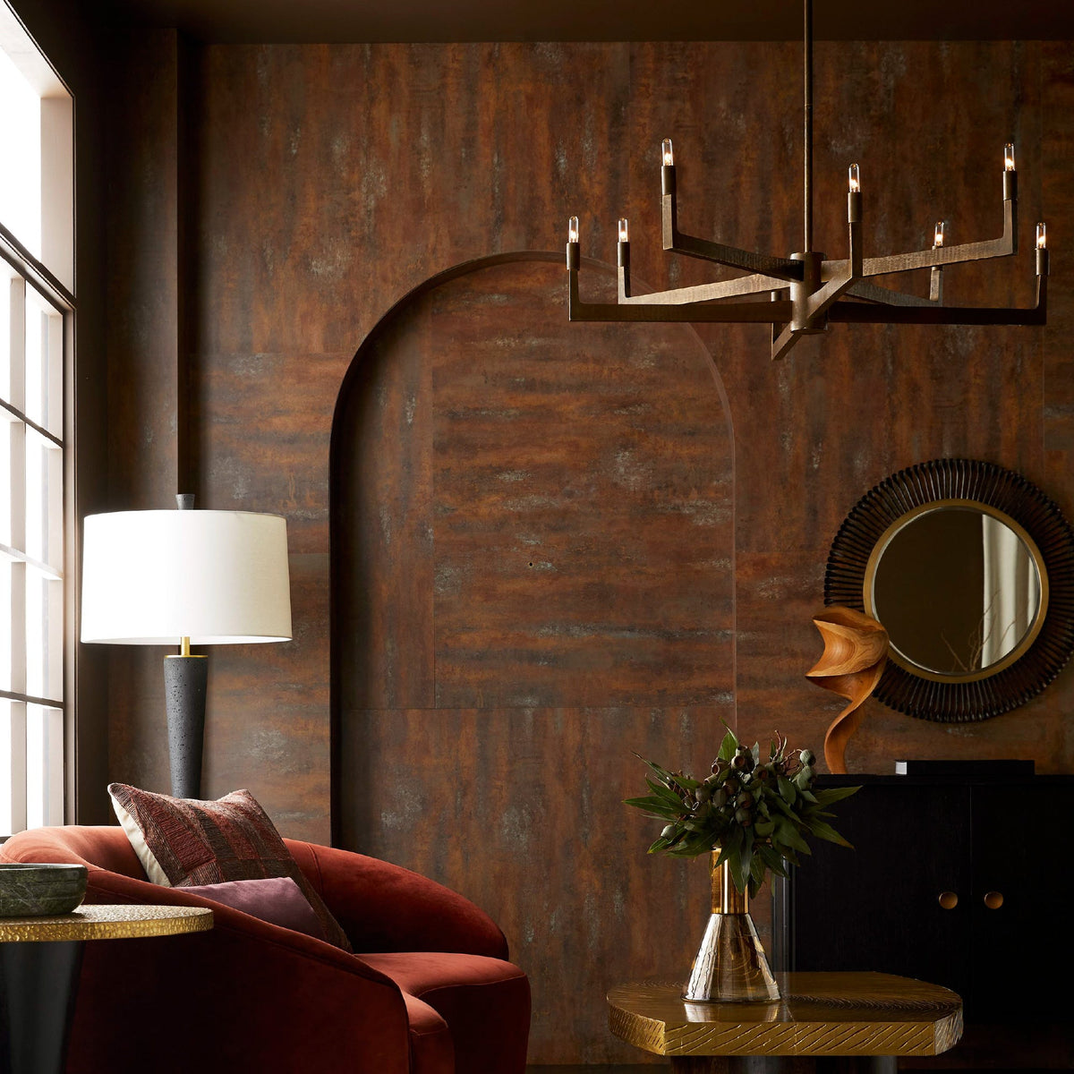 Sculptural Griff Chandelier – Gold — view 2