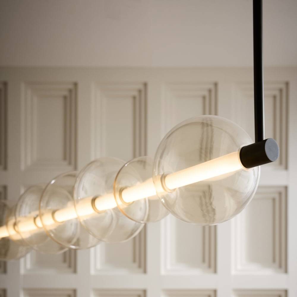 Sculptural Raphael Linear Chandelier – Silver — view 3