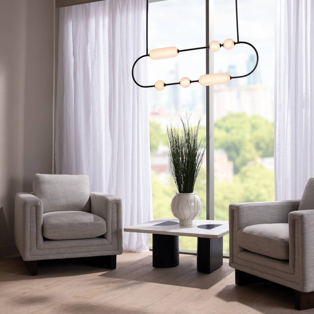 Sculptural Tenzin Linear Chandelier — view 2