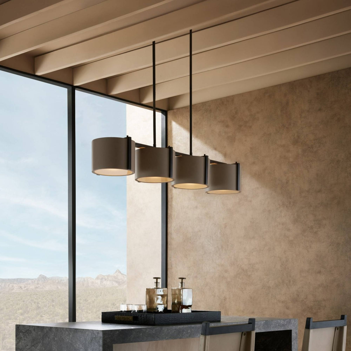 Sculptural Zachary Linear Chandelier — view 2