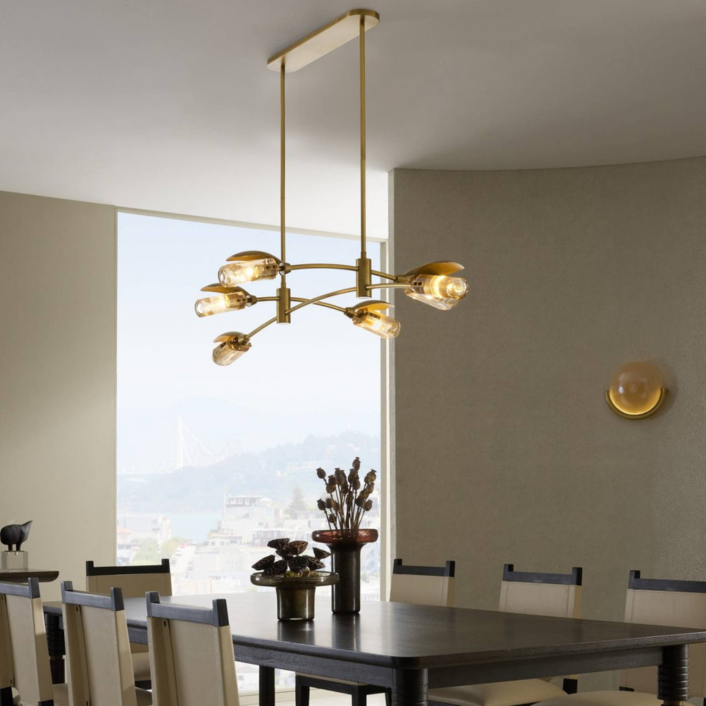 Sculptural Ximena Linear Chandelier — view 2