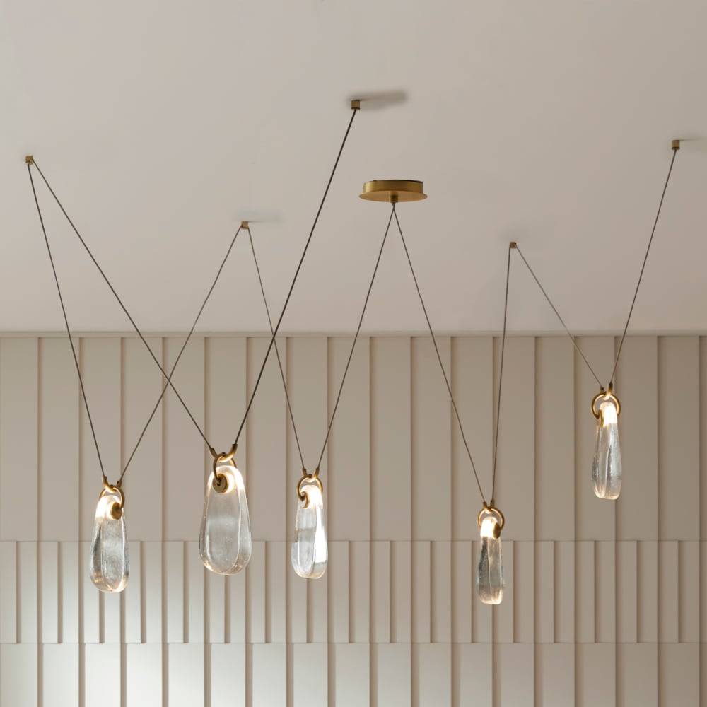 Sculptural Melt Chandelier – Gold — view 5